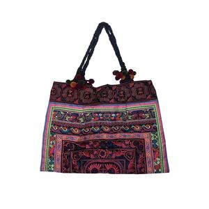 Colorful Embroidered Tapestry Large Tote Bag Bohemian